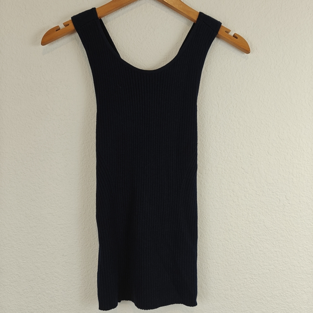 AYR Navy Ribbed Tank and Midi Skirt Set - Picture 2 of 16
